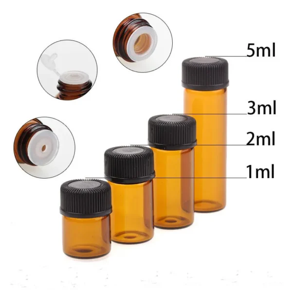 Amber Armor Perfume Bottles Premium UV-Protect Essential Oils Bottles (1ml, 2ml, 3ml, 5ml)