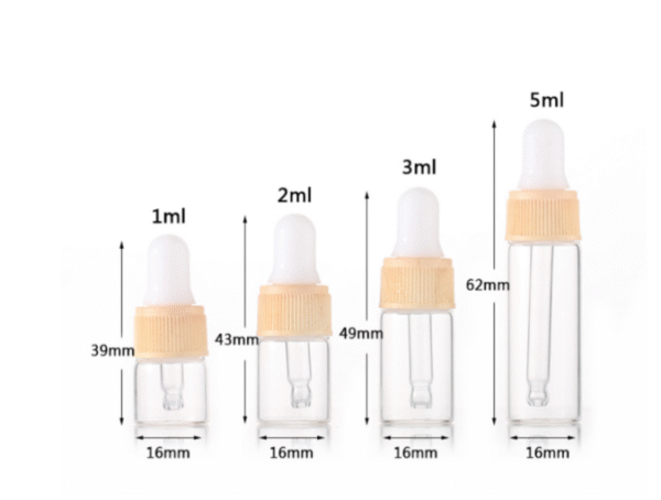 1ml-5ml Mini Glass Dropper Bottles Glass Essential Oils Bottle - Image 2