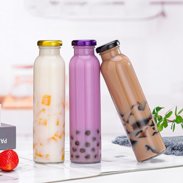 310ml Premium Glass Beverage Bottles with Metal Lid Custom Labeling - Image 4