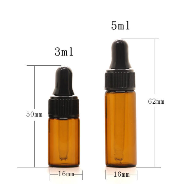 1ml 2ml 3ml 5ml Amber Glass Dropper Bottles for Essential Oils - Image 3