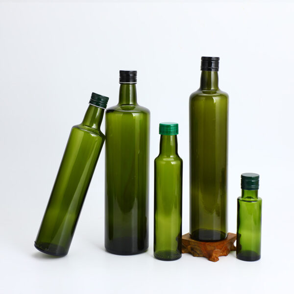 Round Olive Oil Glass Bottle - Image 2