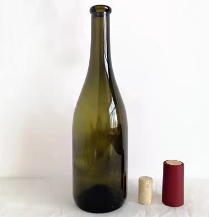glass champagne bottle