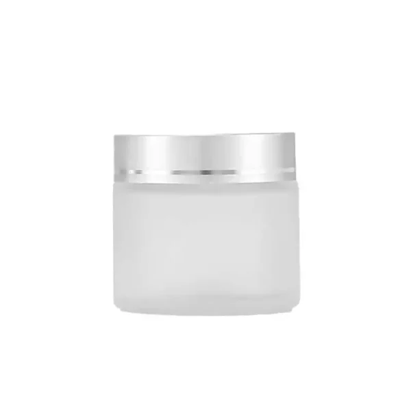 Clear Frosted Glass Cream Jars - Image 2
