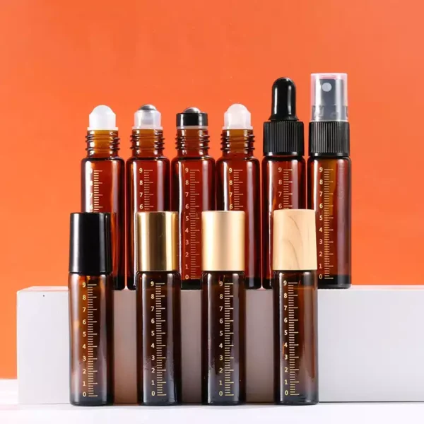 Amber 10ml Glass Roller Bottle - Image 2