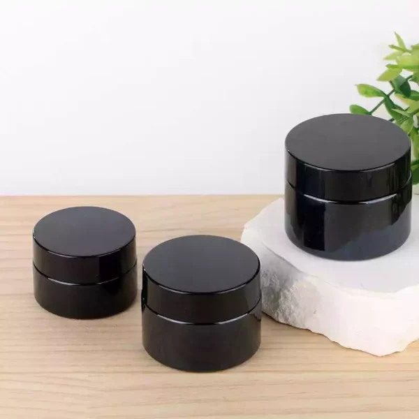 20g 30g 50g Black Glass Cream Jars - Image 2