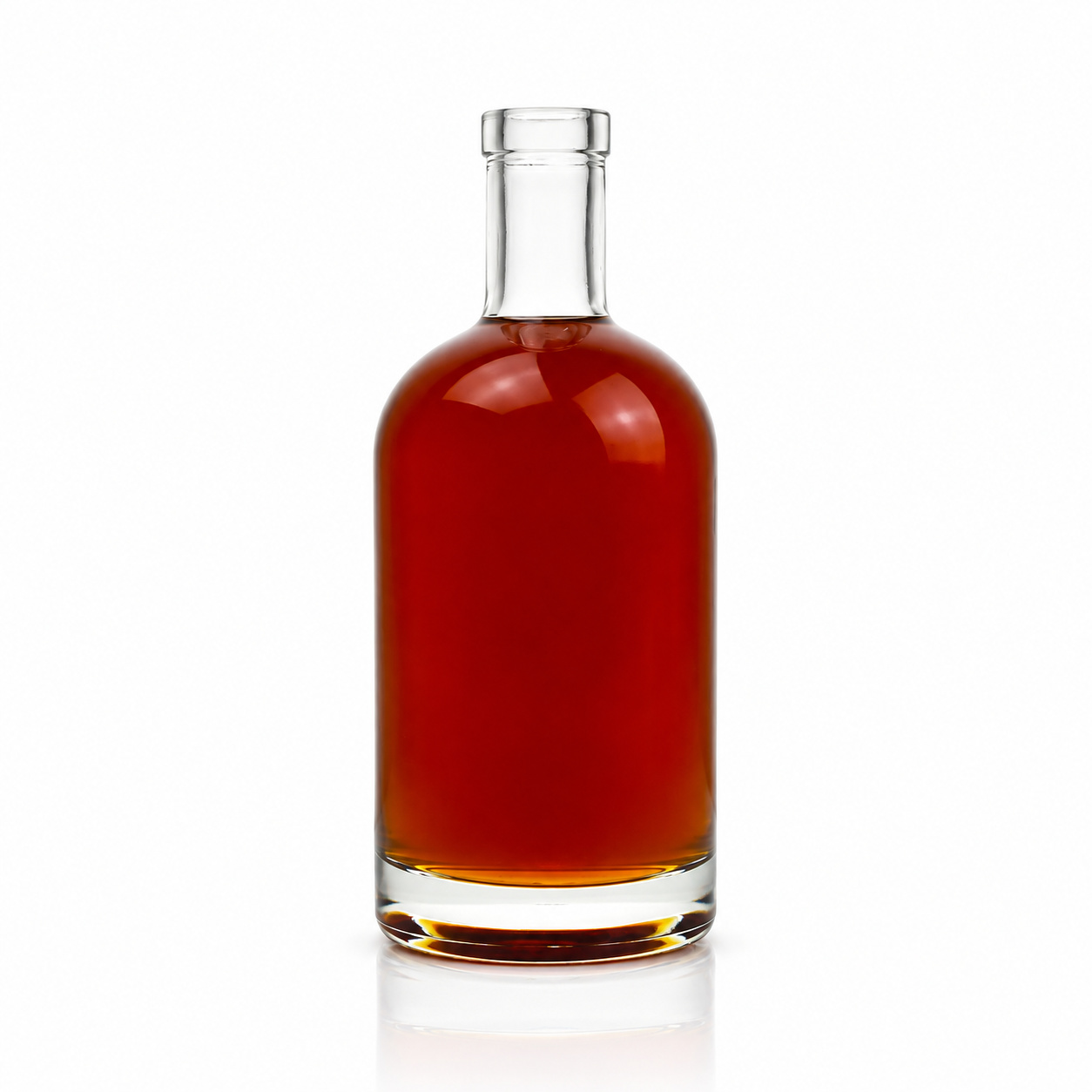 Bouteille ronde en verre de 750 ml pour l'emballage des spiritueux