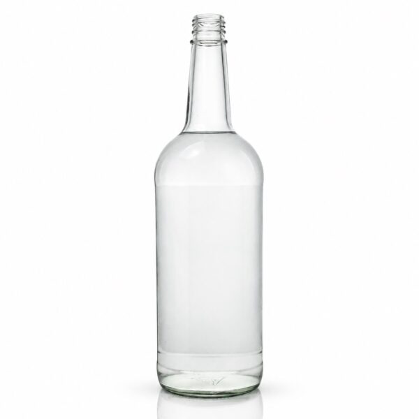 Bouteille de liqueur en verre transparent à filetage de 750 ml